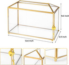 Glass Wedding Card Box With Lock  12 6x5 9x9 Inches Large Gold Card Boxes For We