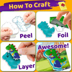     Foil Art Kit For Kids  Foil Fun Craft Set With Triple-layer 3d Stickers   Foil