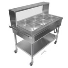 Electric Steam Table Commercial Food Warmer W wheels 4 6-pan 9-pan With Dividers