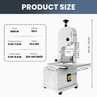Electric Meat Bone Saw  1500w Stainless Steel Tabletop Meat Bandsaw For Chicken