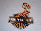 Vintage Harley Davidson Motorcycle Woman       12  Motor Cycle Gasoline   Oil Sign
