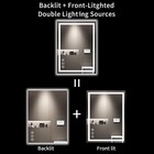 Espejo De Ba  o Led De 24 X 32 Con Luces  Antivaho  Irrompible Y Regulable New Us