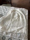 Set Of 2 Vintage Aprons 1 Linen With Rose Embroidery   1 Shear White With Blue