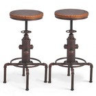 Antique Vintage Industrial Bar Stool Wooden Seat Water Pipe Fire Hydrant Design