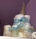 Castle Diaper Cake For Baby Shower Princess Or Prince Blue And Gold