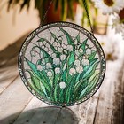 Lily Of The Valley Stained Glass Suncatcher    elegant Floral Window Hanging Decor