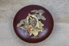 Marumi Occupied Japan Handmade Lacquerware Red Round Lidded Trinket Dish Box
