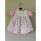 Vintage Mayfair Pink Tropical Beach House Embroidered Baby Girl Dress 18 Months