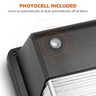 Led Wall Pack Light With Photocell 28w 150-250w Replacement  3000lm 5000k-day   