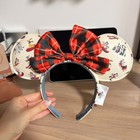 Disney Parks Christmas Holiday Lodge Snow Mickey Minnie Ears Headband