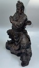 Chinese Red Bronze Copper Guan Gong Yu Warrior Folk Wu Statue 10  Art Sculpture