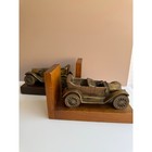 Vintage Chevrolet Prototype Replica Bookends   Bronze   Wood   Automotive Decor