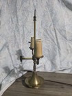 Vintage Brass 2-light Double Socket Table Lamp Base  Rotary Knob  poor Wiring 