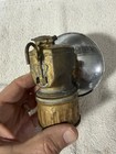 Vintage Justrite Streamlined Brass Carbide Miners Lamp - Pat Pending Made In Usa