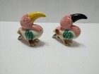 Vintage Toucan Salt Pepper Shakers Long Bill Tropical Birds Colorful Retro Japan