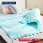 Olixis 2 Inch Full Cooling Gel Infused Memory Foam Mattress Topper  Bed Pad   Ce
