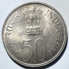 1972-b India 50 Paise  25th Anniv  Of Independence Unc bu
