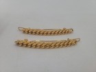 Set Of 2 Vintage Hair Barrette Gold Tone Metal Chain Link Hair Accessory France