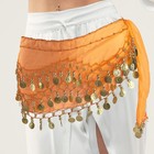 Belly Dance Hip Scarf With 128 Gold Coins  Dancer Belt Skirt For