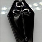      Black Coffin Pendant Necklace   Gothic Cross Detail     