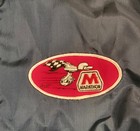 Vintage Marathon Oil gas Large Blue Jacket W b c  Comic   Red Baron Patch