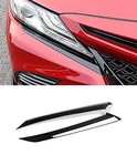 Front Headlight Eyelid Eyebrow Edge Cover Trim Fit For Brushed Black Style