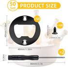 50 Set Diy Bottle Opener Kit - Stainless Steel Metal Opener Inserts For Wood