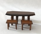 Vtg Doll House Furniture Dining Room Set Rectangle Table   Chairs- 5 Pieces