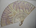 8 Vintage Folding Fans   Asian   Paper Bamboo   Floral Country Side   Embellish