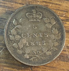 1885 Canada Five Cents Large 5 Super Original Choice Vf Chrc