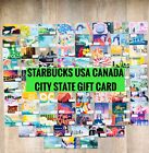 New Starbucks Us Canada Htf Limited Edition City State Card- Choose One Or More