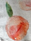 New Novelty Peaches Watercolor Fruit White Fleece Throw Blanket Coral 47x59   