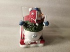 Yankee Candle Skiing Snowman Votive Tealight Candle Holder Retired 