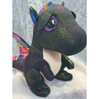 Ty Beanie Boos Anora The Dragon Black Rainbow Sparkle Plush 10 Inch Large