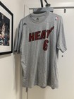 Adidas Miami Heat Lebron James  6 Grey Nba Basketball Jersey T-shirt Size Xl  6 