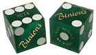 Genuine Binion s Las Vegas Casino Craps Dice Green Frosted Matching  s   Pouch