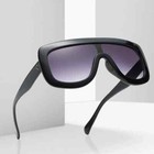 Oversized Fashion Designer Square Big Single Flat Lens Womens Sunglasses Shades 
