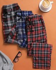 Mens Plaid Fleece Pajama Pants With Pockets Cozy Lounge Sleepwear 3 Pack S-3x