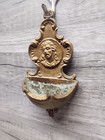 Antique Catholic Christian Metal Holy Water Font Sacrament Church Jesus Religion