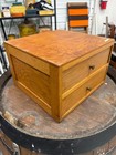 Vintage Solid Oak 2-drawer Filing Cabinet Desk Organizer     Mid Century Wooden