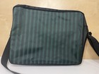 Alitalia X Italmausa Vintage Messenger Bag In Striped Green Black Made In Italy