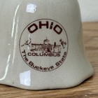 Vintage Ohio Souvenir Bell Columbus Buckeye State Ceramic Brown Handle