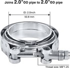 Lokocar 2 0 Inch V Band Clamp With Flange Male Female Stainless Steel 2pcs