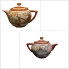 Vintage Japanese Geisha Teapot     Hand Painted Porcelain     Oriental Scene