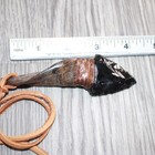 Goat Horn Handle  Obsidian Blade Knife Necklace   16365   Mountain Man Necklace