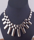 Vintage Signed Articulated Modernist Designer Queen Lina China Panel Necklace 