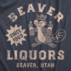 Mens Beaver Liquors T Shirt Funny Booze Bottle Drinking Joke Tee For Guys
