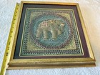 Antique Burmese Kalaga Tapestry Elephant Beaded Sequins Good Condition In Frame
