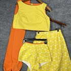 Vintage 60s Mod Bathing Suit Cover Up Set Womens Xs Polka Dot Beach Top Shorts