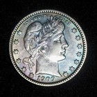 1909-d Barber Quarter    High-grade Coin   subtle  Seductive Polychrome Toning